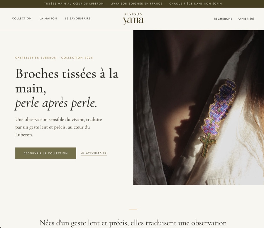 Aperçu de la boutique en ligne Maison Yama